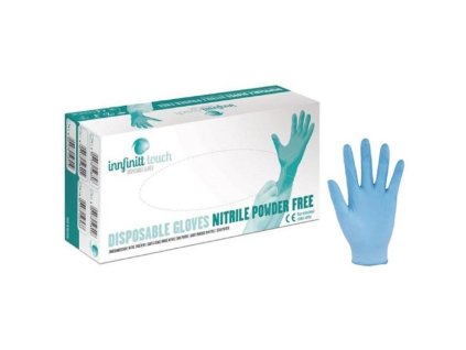Rukavice jednorazové, nitrilové, nepudrované, modré INFINITT TOUCH veľ.8/M (100 ks)