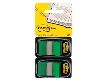 Záložky Post-it Index široké 25,4x43,2 zelená 2ks