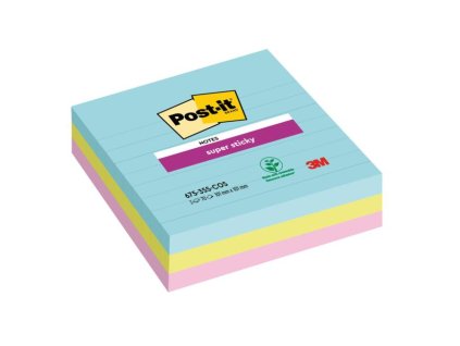 Samolepiaci bloček Post-it Super Sticky COSMIC, veľkosť 101x101 mm, 3 bločky po 70 lístkov