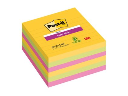 Samolepiaci bloček Post-it Super Sticky CARNIVAL, veľkosť 101x 101 mm, 6 bločkov po 90 lístkov