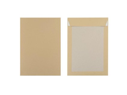 Poštové obálky C4 s páskou, s kartónovou zadnou stranou hnedé
