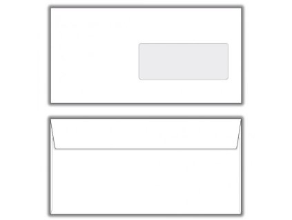 Poštové obálky DL s páskou, okienko, potlač 1000 ks 80g