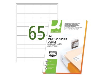 Etikety univerzálne 38,1x21,2mm Q- CONNECT A4 100 hárkov