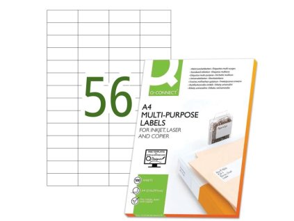 Etikety univerzálne 52,5x21,2mm Q-CONNECT A4 100 hárkov