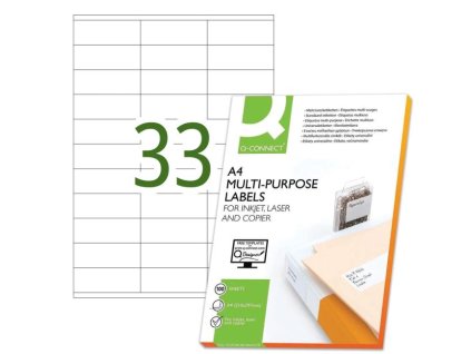 Etikety univerzálne 70x25 mm Q- CONNECT A4 100 hárkov