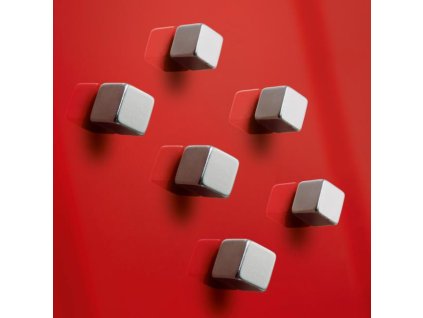 Magnety extra silné na sklenené tabule, kocka, 6 ks