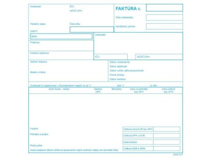 Faktúra - daňový doklad, 21x20cm, 100 listov, samoprepis