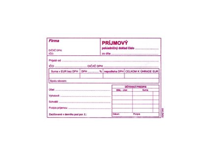 Príjmový pokladničn doklad s DPH, A6, 100 listov