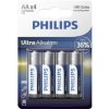 Batéria Philips ULTRA ALKALINE LR6-P4 AA