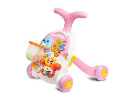 838028 detske interaktivni choditko toyz spark 2v1 stolecek s prislusenstvim pink