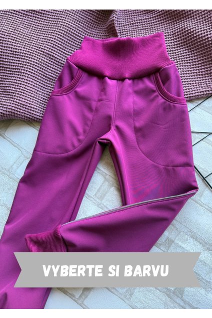 Jednobarevné rostoucí kalhoty s fleecem bez kapes/s kapsami - ,,VÝBĚR Z MNOHA BAREV,,
