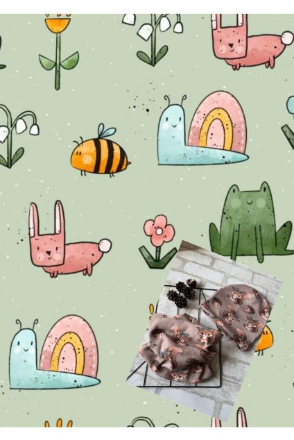 Čepička/Čepička s nákrčníkem - ,,Jarní louka,,