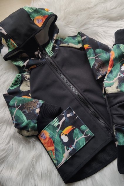 Softshellová bunda s fleecem ,,Džugle,, - Černá