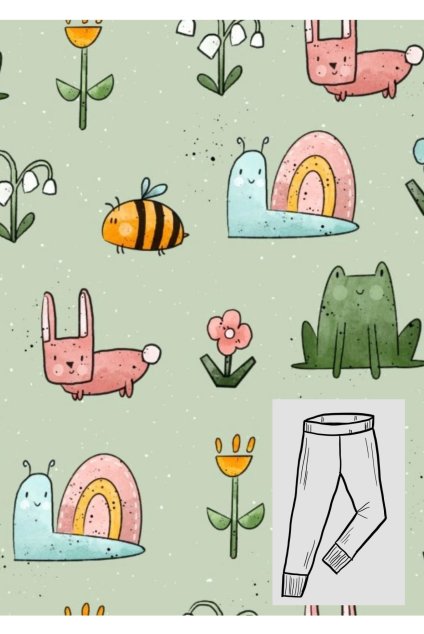 Rostoucí legíny ,,Jarní louka,, - užší/širší střih