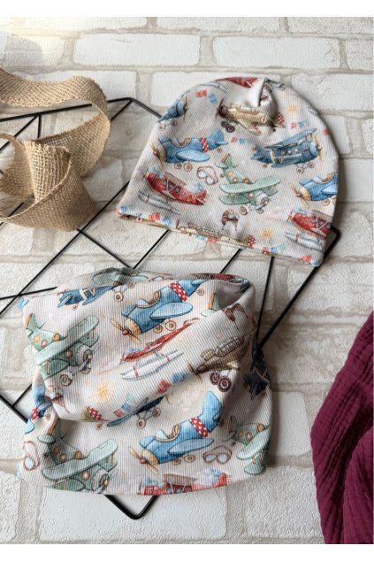 Čepička/Čepička s nákrčníkem - ,,Letadla,,