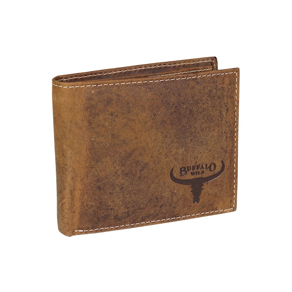 Malá kožená peněženka Buffalo Wild RM-05-HBW/7826 světle hnědá