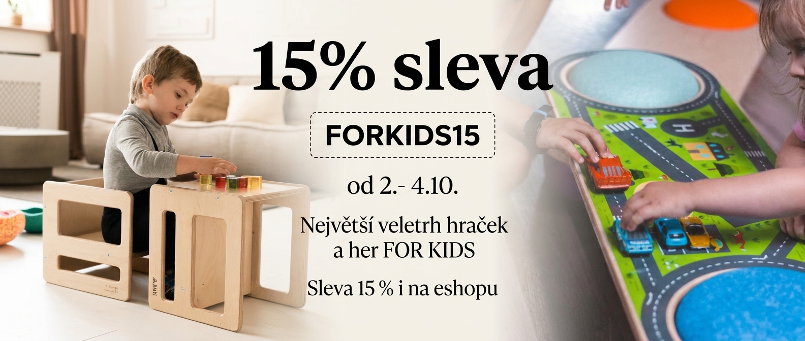 Sleva 15% na eshopu s kodem FORKIDS15
