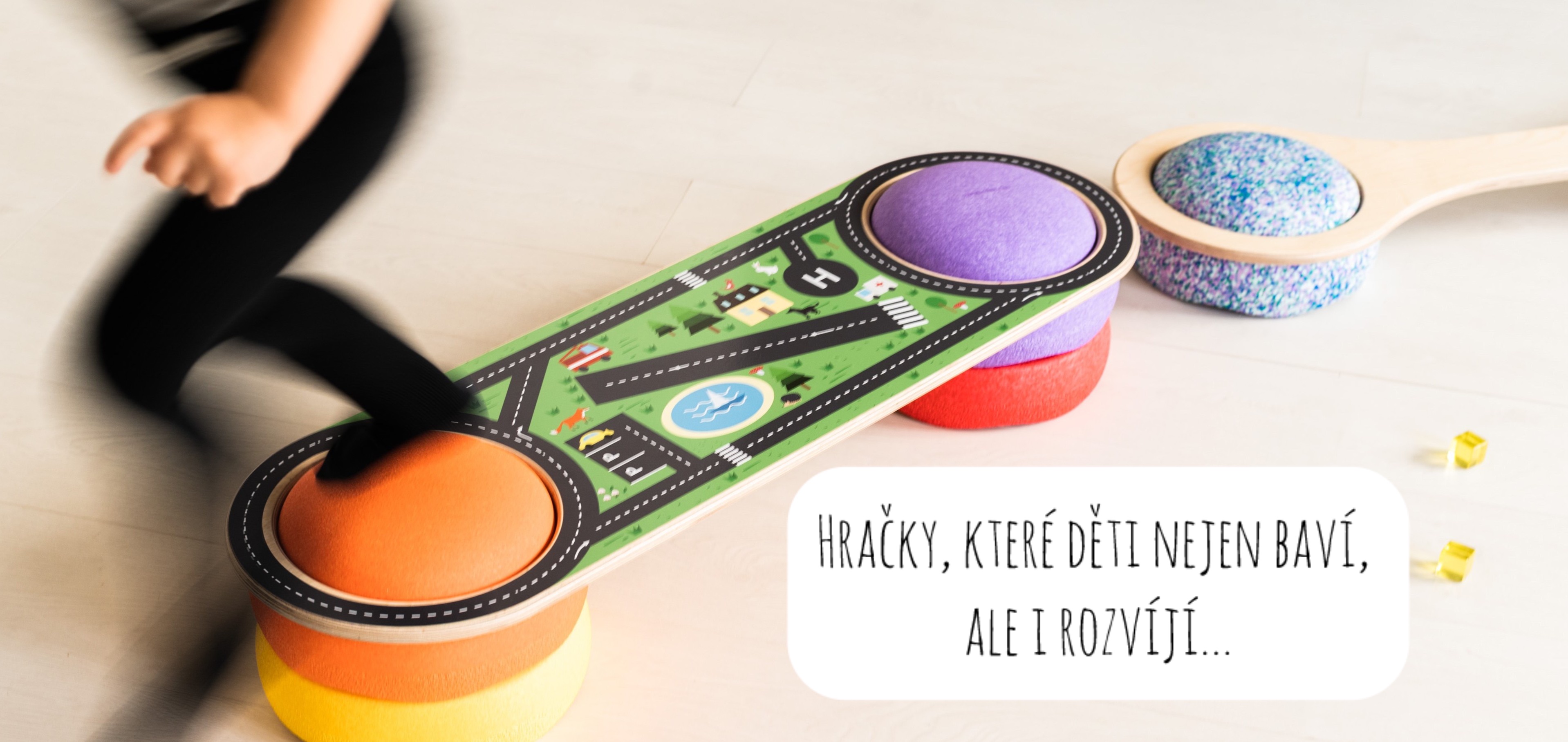 Dřevěné mostky Balance Play a balanční kameny Stapelstein