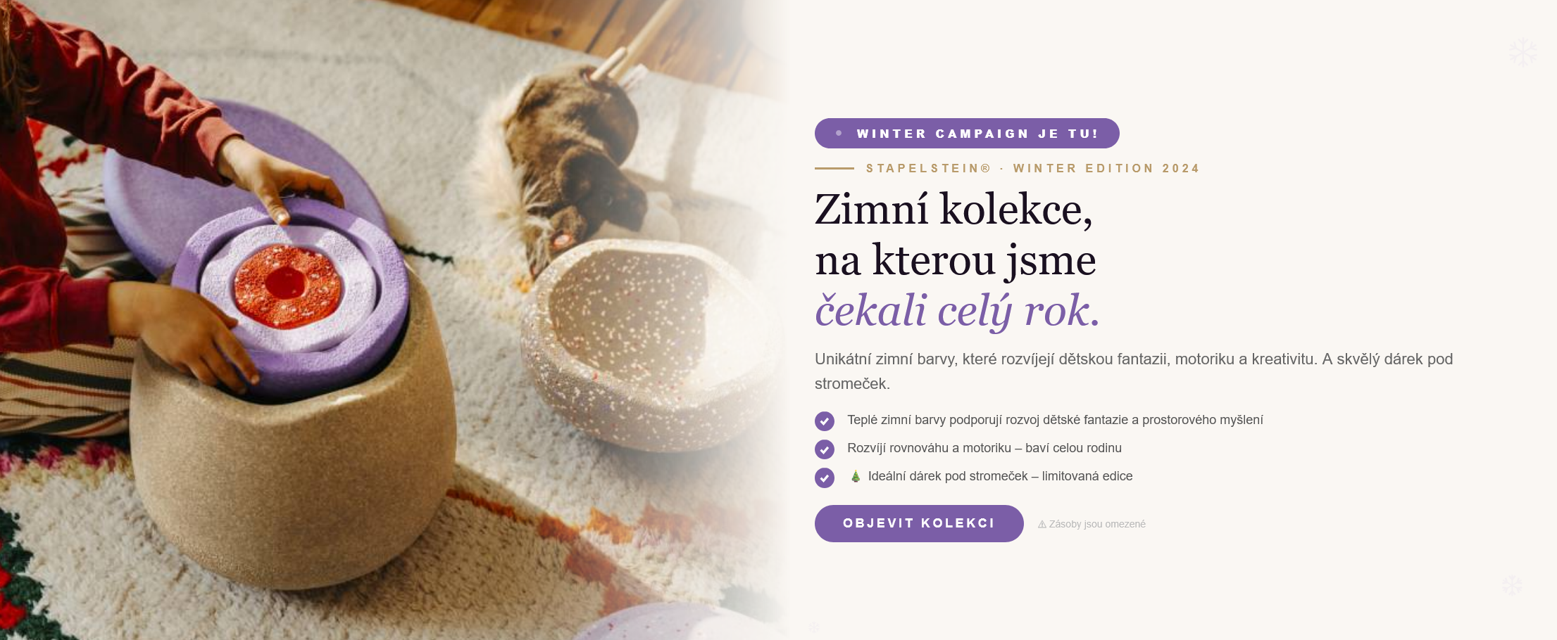 Nová zimní edice Stapelstein, není jen pro děti. I dospělí si užijí ty barvy a multifunkčnost této skvělé hračky. A vy máte další tip na vánoční dárek!