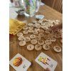 Wooden alphabet not only for travel with cards