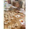 Wooden alphabet not only for travel with cards