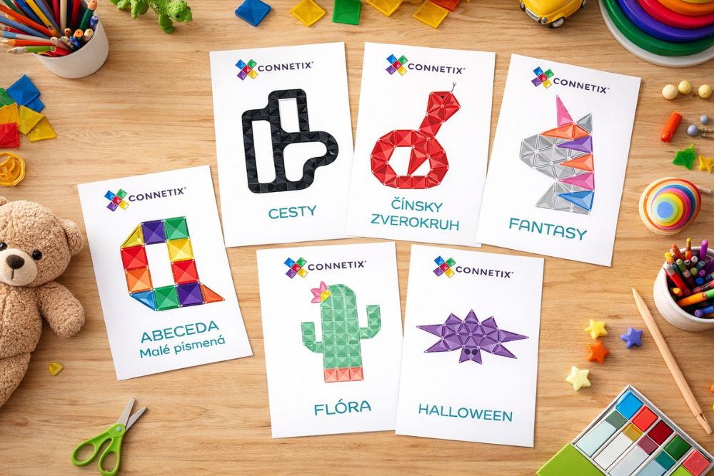 Connetix predlohy na stiahnutie: rozbehnite detskú kreativitu pri stavaní