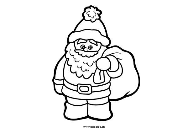Omaľovánka pre deti Santa Claus