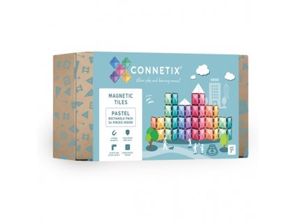 Pastelové obdĺžniky Connetix 24 kusové balenie