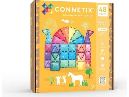 Glitter castle pack 48 magnetická stavebnica Connetix