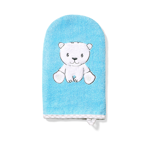 Babyono Bambusová žínka na mytí modrá lední medvěd