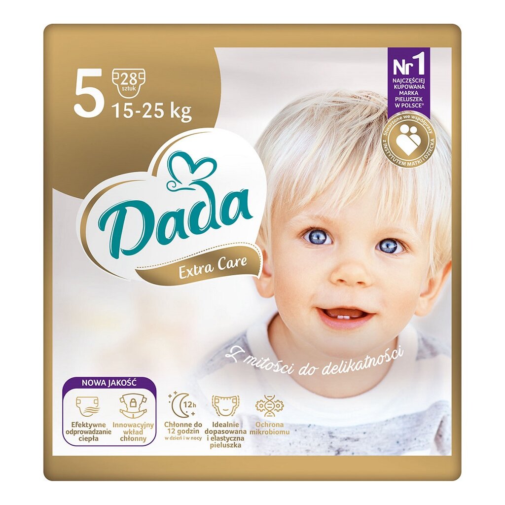 Fotografie DADA Extra Care Junior Plenky Vel. 5 - 28 ks (15-25 kg)