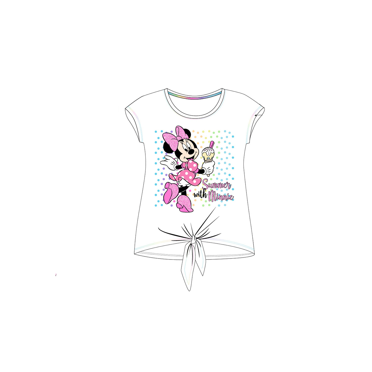 Fotografie EPLUSM Dívčí tričko Minnie Mouse bílé Velikost: 134