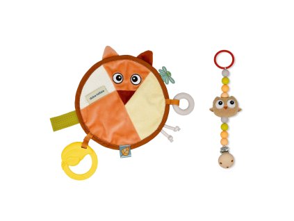 Sinnesspielzeug Fuchs und Schnulleranhänger mit Beißring