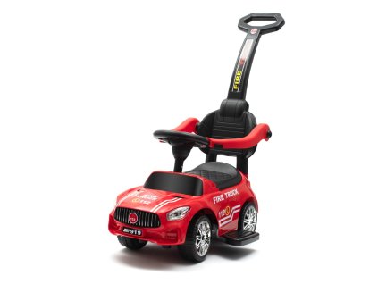 Detské odrážadlo so zvukom a vodiacou tyčou Baby Mix POŽIARNICI červené (Barva Červená)