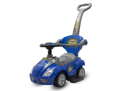 Detské odrážadlo s vodiacou tyčou 3v1 Baby Mix Mega Car modré (Barva Modrá)