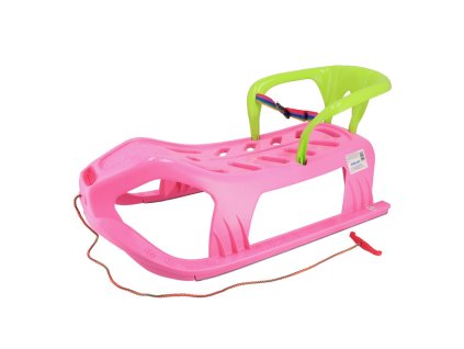 Plastové sánky s operadlom Baby Mix SNOW STAR ružové (Barva Ružová)
