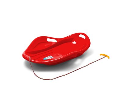 Detský sánkovací klzák Mušľa Baby Mix PREMIUM KOMFORT 80 cm červený (Barva Červená)