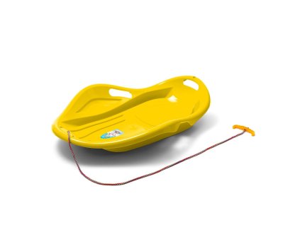 Detský sánkovací klzák Mušľa Baby Mix PREMIUM KOMFORT 80 cm žltý (Barva Žltá)