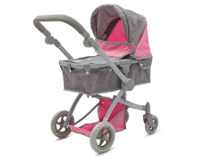 Kočík pre bábiky 2v1 Baby Mix Sophie pink-grey