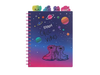 Zápisník špirálový Chill vibes A5 so záložkami Stitch Black