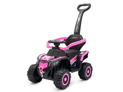 Detské elektrické odrážadlo Baby Mix Ruggy s vodiacou tyčou baby pink
