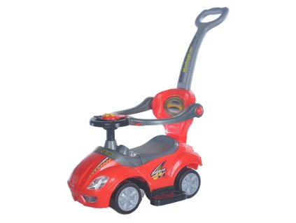 Detské odrážadlo s vodiacou tyčou 3v1 Baby Mix Mega Car červené (poškodený obal) (Barva Červená)