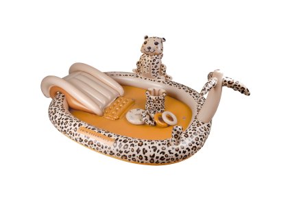 Felfújható medence csúszdával Leopard bézs 210 cm