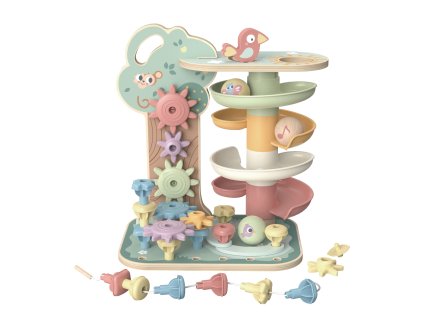 Kugelbahn und Baukasten für Kinder Pastell