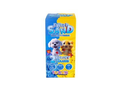 Fluffy piesok 2 x 70g modrá a žltá