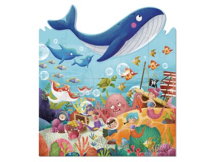 Tvarované puzzle Velryba 30 dílků