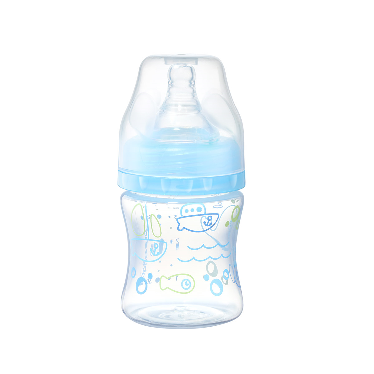 Babyono Antikoliková fľaša so širokým hrdlom 120 ml modrá