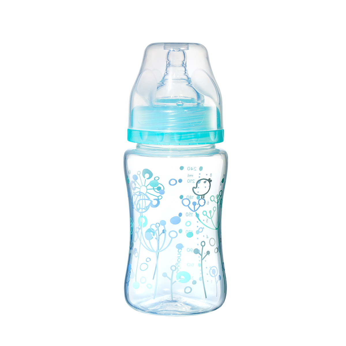 Babyono Antikoliková fľaša so širokým hrdlom 240 ml Farba: Zelená
