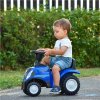 Detské odrážadlo traktor s vlečkou a náradim Baby Mix New Holland modrý (Barva Modrá)