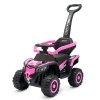 Detské elektrické odrážadlo Baby Mix Ruggy s vodiacou tyčou baby pink (Barva Ružová)
